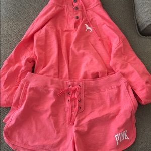 NWT VS Pink top and short set